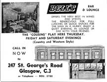 Advert for Bells Bar
